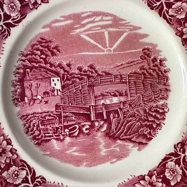 Тарелка Thame's River scenes Palissy Pottery 20 см Англия 1950 г