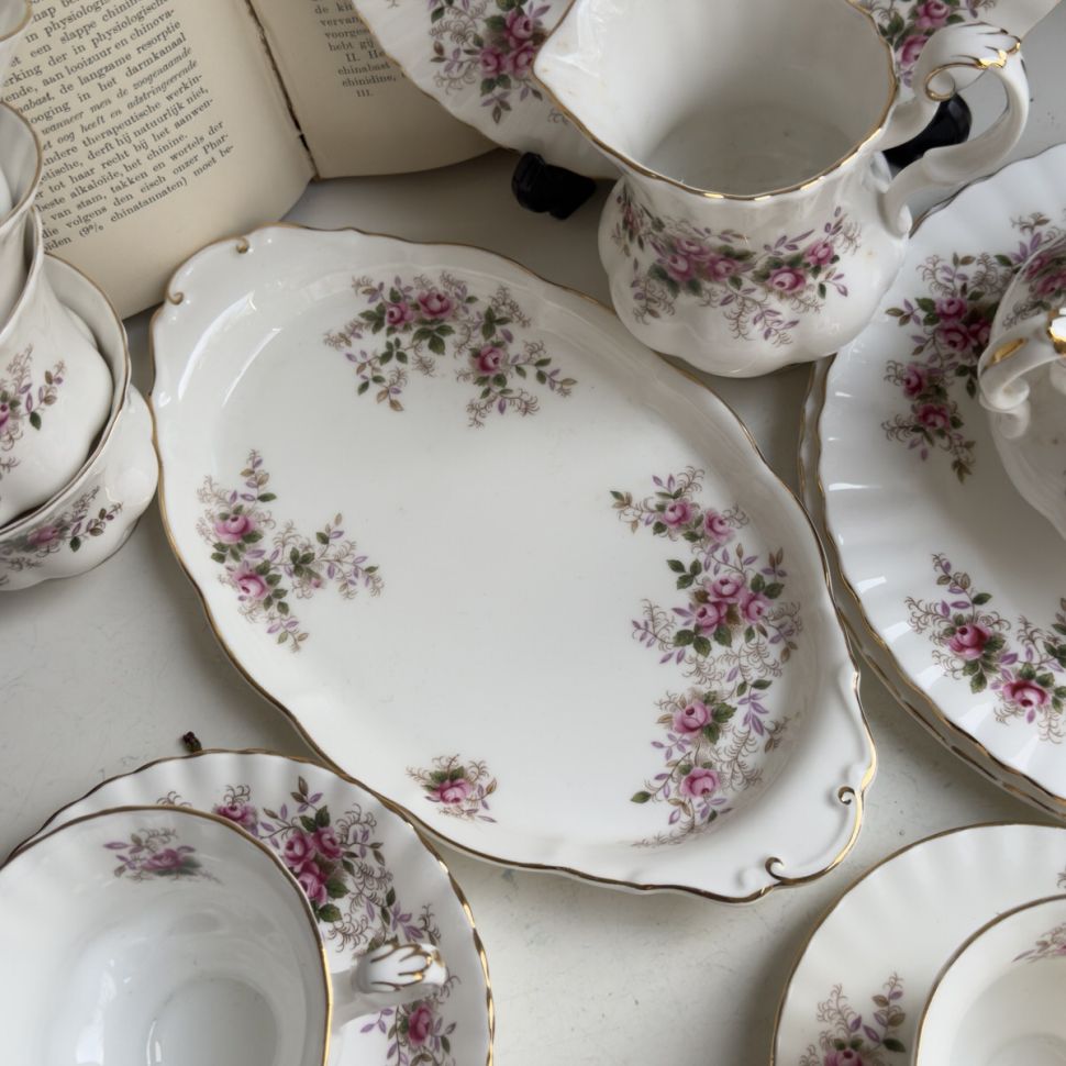 Блюдо сахарница молочник Royal Albert Lavender Rose набор 3 предмета Англия 