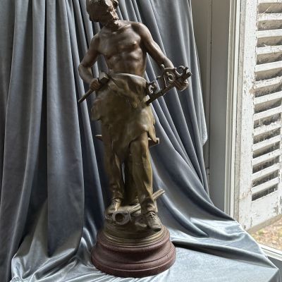 Скульптура Forgeron 51 см Огюст Моро Франция бронза дерево