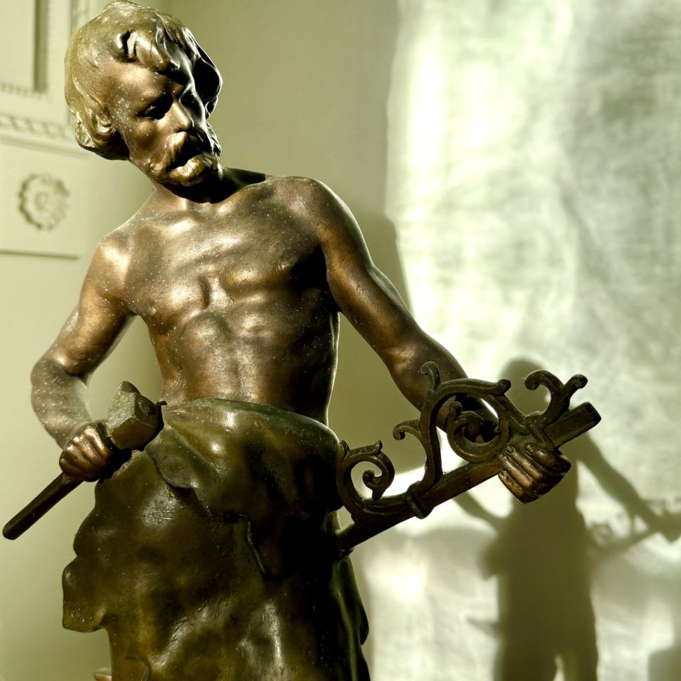 Скульптура Forgeron 51 см Огюст Моро Франция бронза дерево