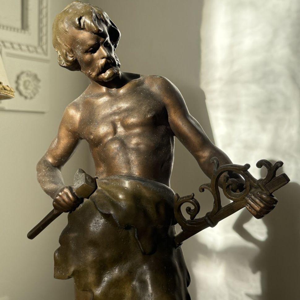 Скульптура Forgeron 51 см Огюст Моро Франция бронза дерево