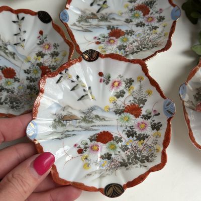 Блюдце Весна Satsuma 11 см 1900 гг фарфор Япония