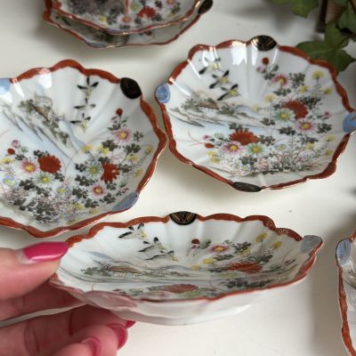 Блюдце Весна Satsuma 11 см 1900 гг фарфор Япония