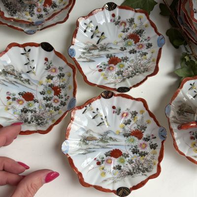 Блюдце Весна Satsuma 11 см 1900 гг фарфор Япония