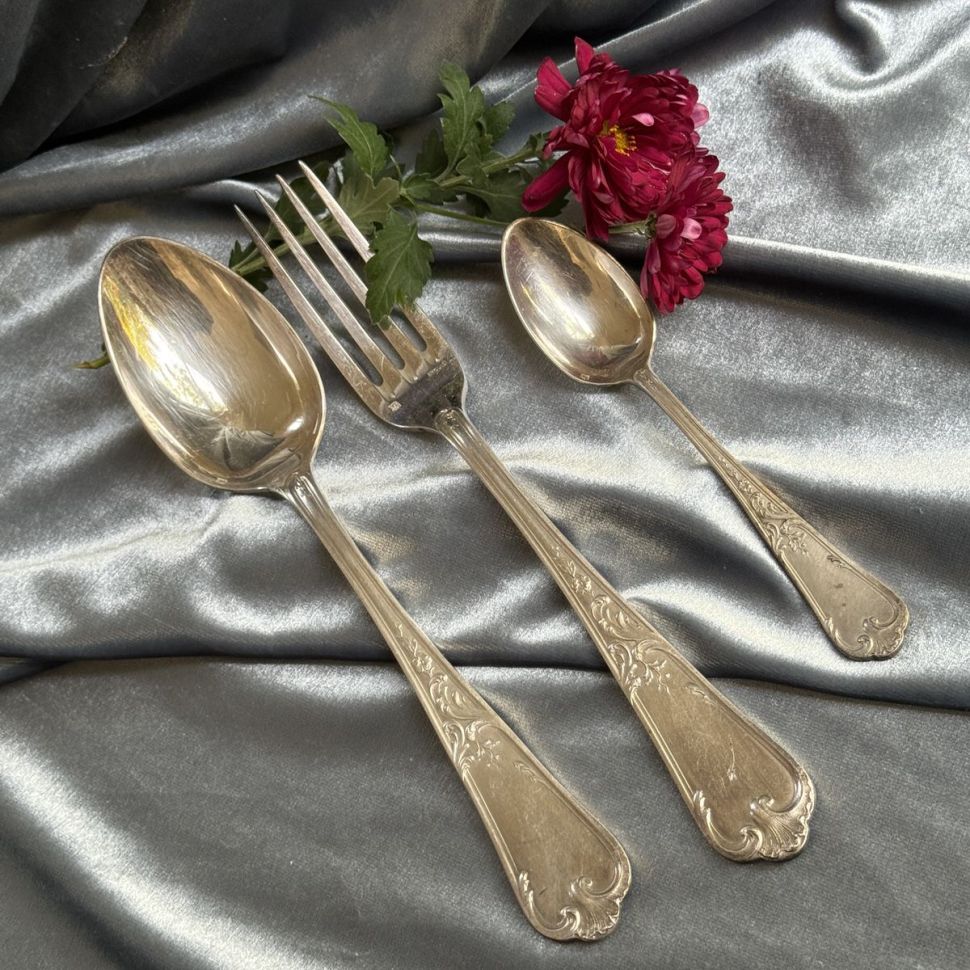  Набор столовых приборов на 12 персон Ercuis серебрение Франция 37 предметов