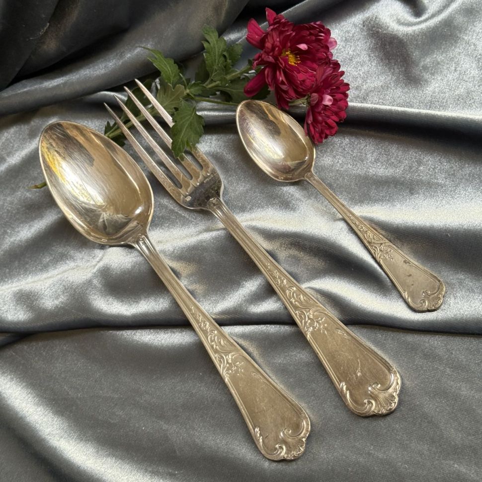  Набор столовых приборов на 12 персон Ercuis серебрение Франция 37 предметов