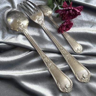  Набор столовых приборов на 12 персон Ercuis серебрение Франция 37 предметов