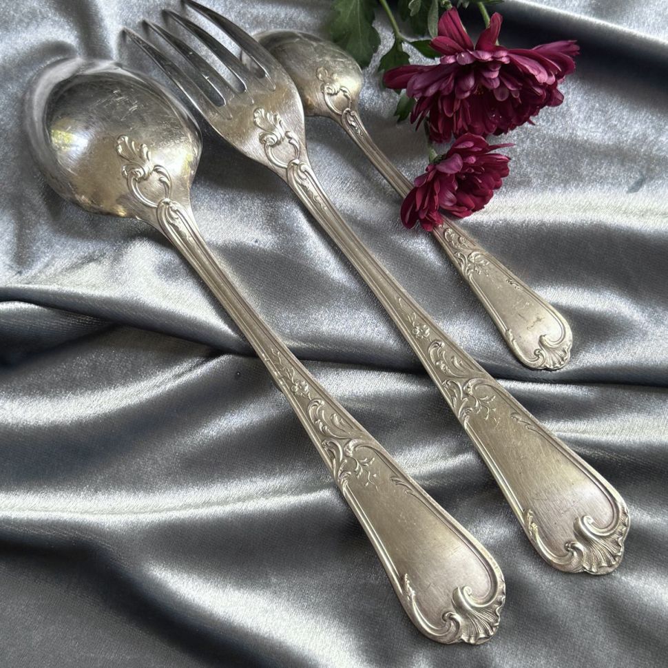  Набор столовых приборов на 12 персон Ercuis серебрение Франция 37 предметов