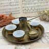 Набор для кофе 7 предметов фарфор латунь