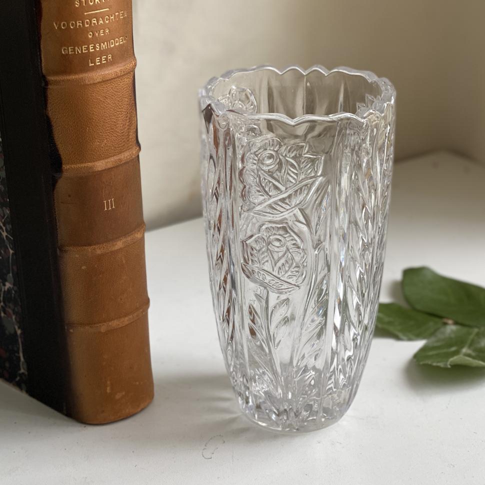 Ваза граненая Розы 16 см хрусталь