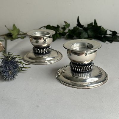Подсвечник для широкой свечи 10 см серебрение