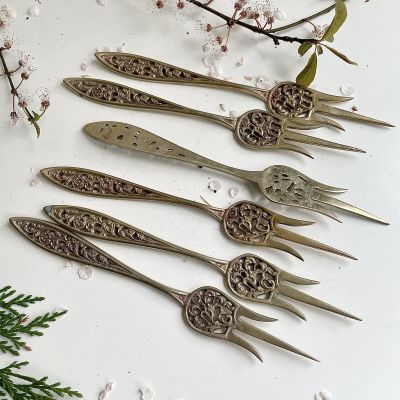 Вилка трезубец 18 см латунь