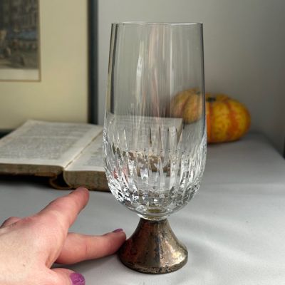 Бокал Dorgento 320 мл хрусталь на ножке мельхиор уценка