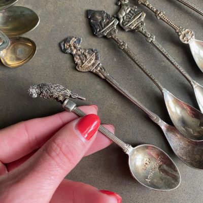 Ложка кофейная 11 см Попугай мельхиор 