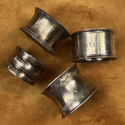 Кольцо для салфетки набор 4 шт. серебрение