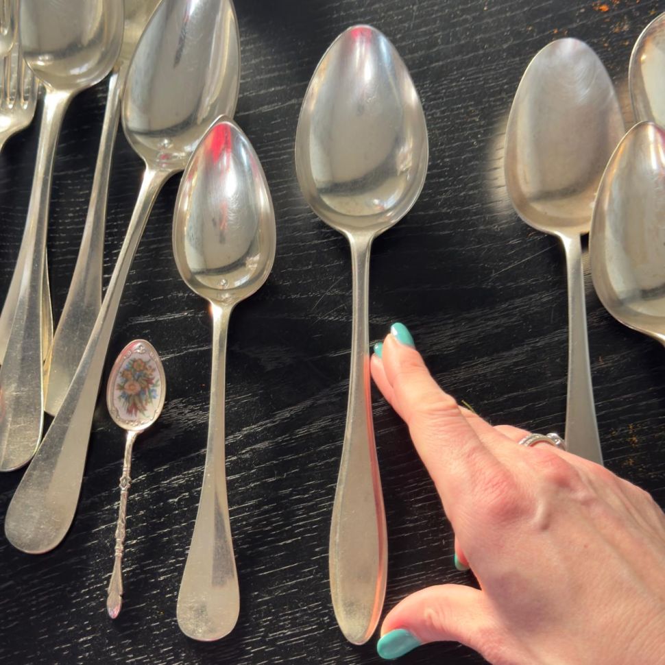 Ложка для салата 26 см серебрение