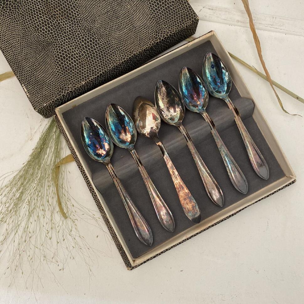 Ложка кофейная 13 см Nescafe серебрение набор 6 шт. в коробке