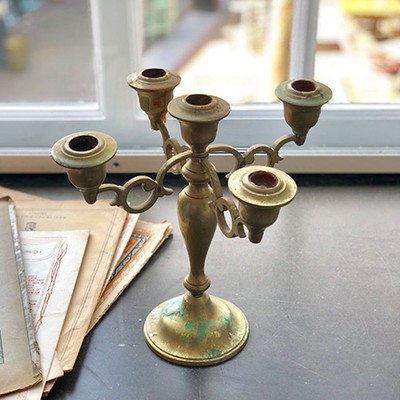 Подсвечник канделябрь латунь разборный 