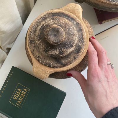 Кувшин тандыр для огня с крышкой керамика Югославия