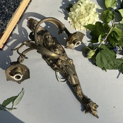 Бра настенное на 2 лампы 40 см бронза Франция    