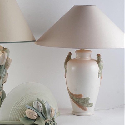 Лампа керамическая без абажура, Птицы
