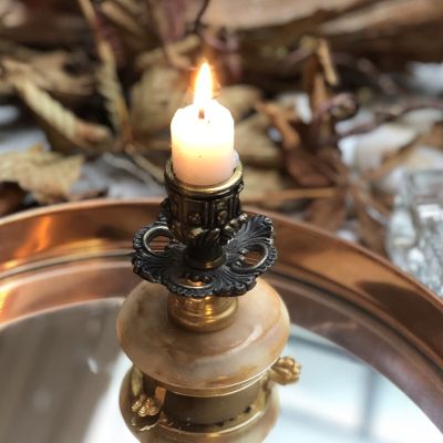 Подсвечник бронза с ониксом