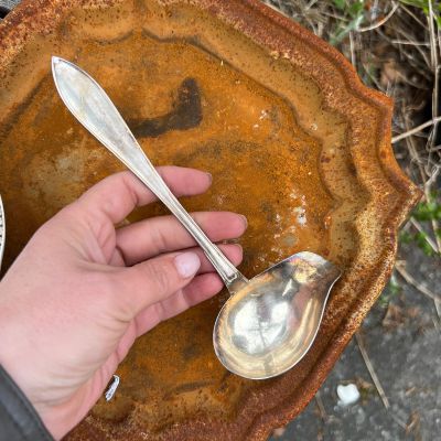Половник соусник 19 см мельхиор гравировка