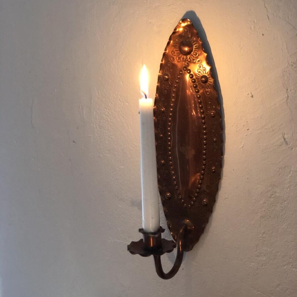 Подсвечник медный настенный 50-е гг