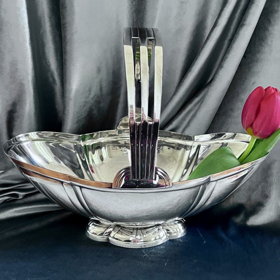 Фруктовница эпохи ардеко серебрение 32 см Франция 