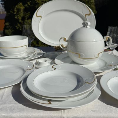 Тарелка глубокая Rosenthal Asimmetria 23 см Studio linie золочение Германия