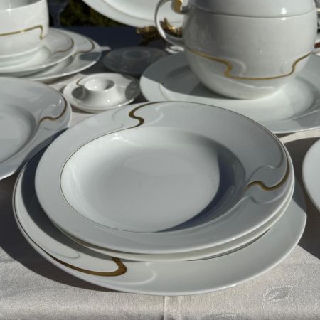 Тарелка глубокая Rosenthal Asimmetria 23 см Studio linie золочение Германия