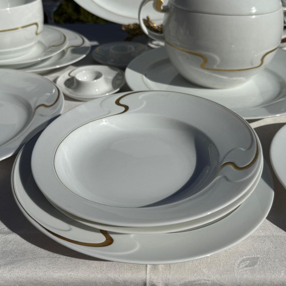 Тарелка глубокая Rosenthal Asimmetria 23 см Studio linie золочение Германия