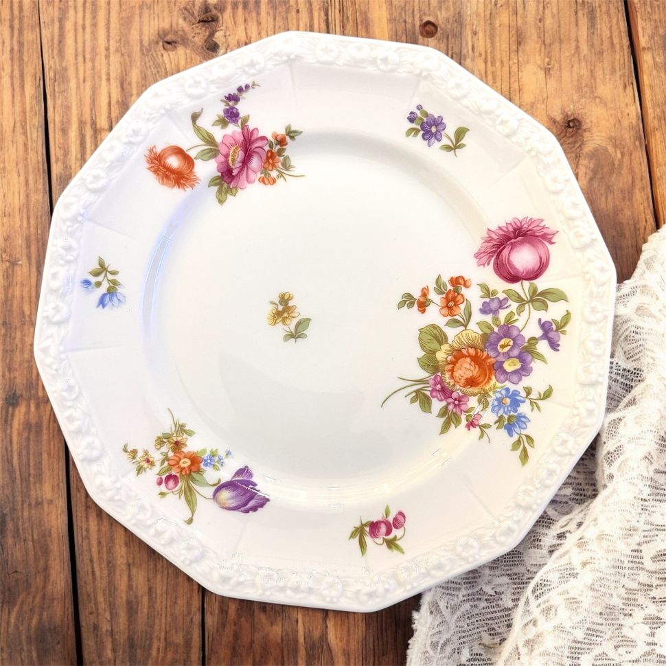 Тарелка Rosenthal Maria Classic Rose Мейсенский букет 20 см Германия