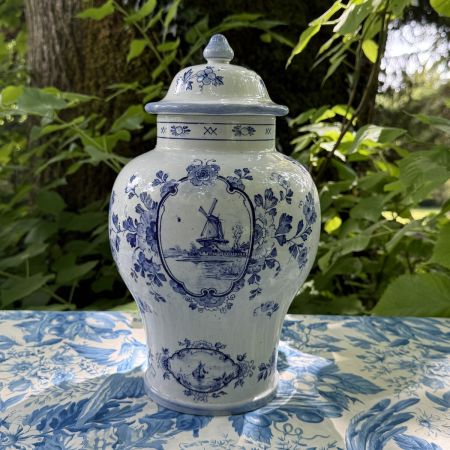 Ваза чайница с крышкой Delft Мельница 34 см Голландия