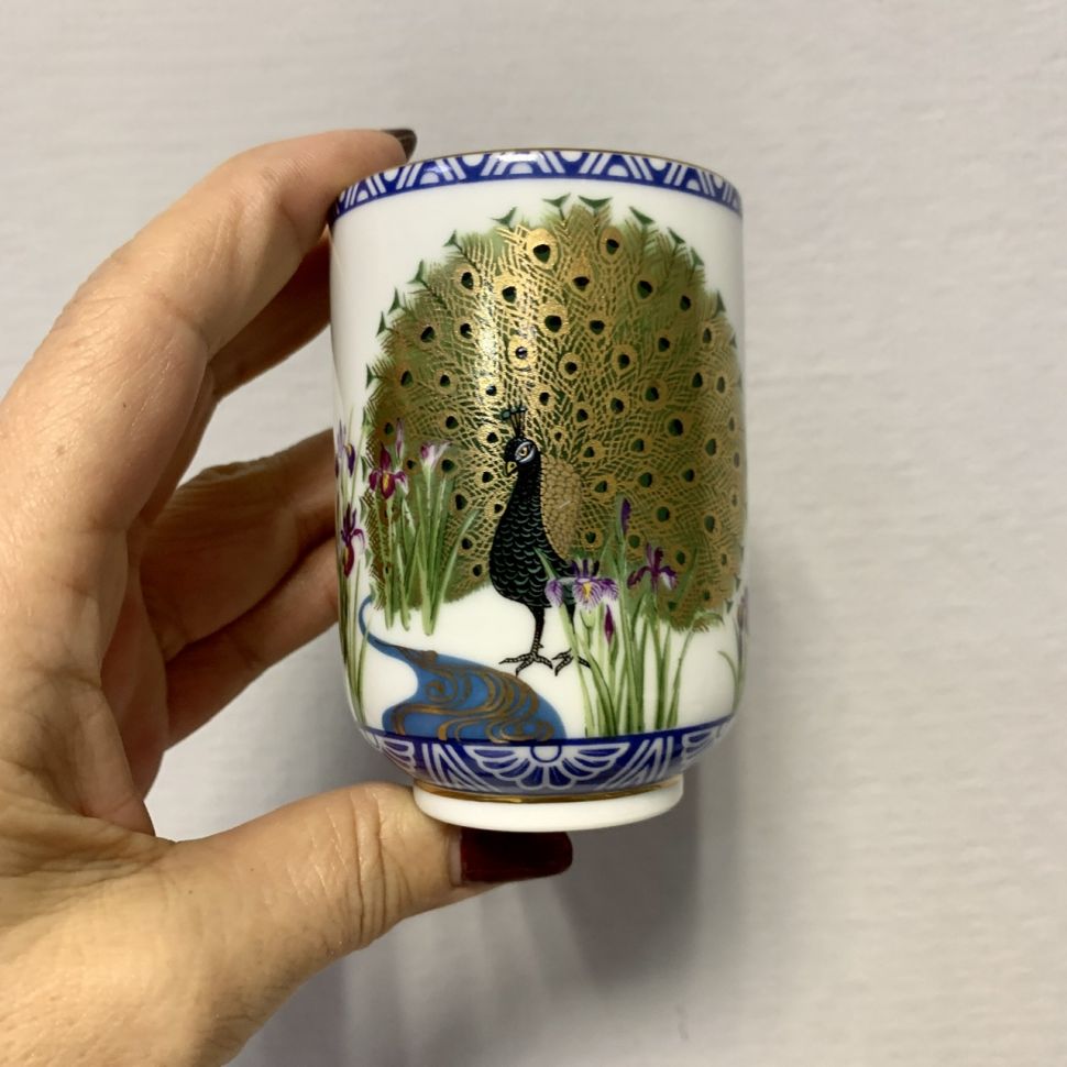 Чашка Franklin porcelain Япония 1985 г 150 мл Павлин