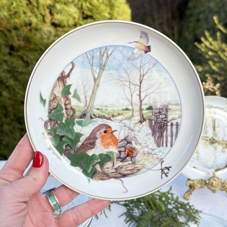 Тарелка Arzberg Birds of the Country Year Декабрь 17 см фарфор Германия