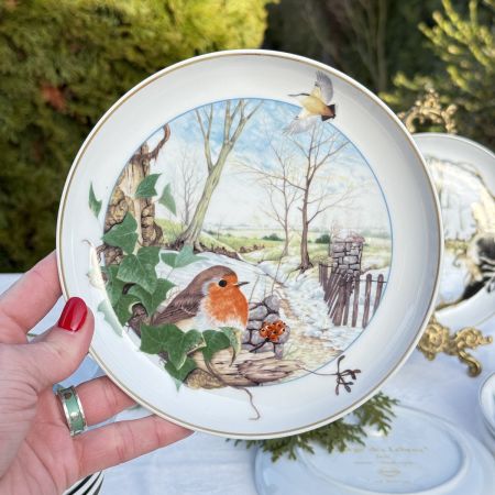 Тарелка Arzberg Birds of the Country Year Декабрь 17 см фарфор Германия
