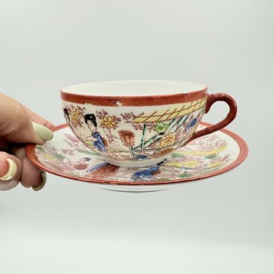 Чайная пара Гейши в парке 150 мл фарфор Япония