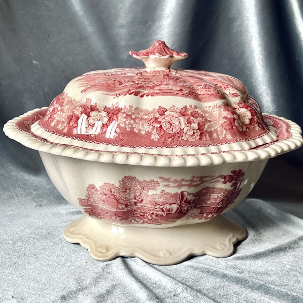 Супница на ножке Adams Staffordshire 1900 гг 2,5 л Англия
