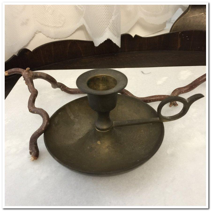 Подсвечник с чашей латунь