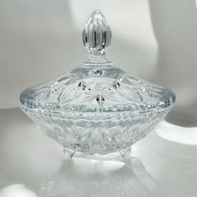 Бонбоньерка на ножках 16 см хрусталь Германия 