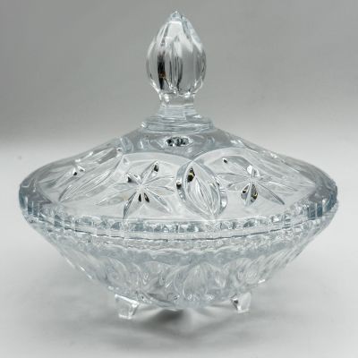 Бонбоньерка на ножках 16 см хрусталь Германия 