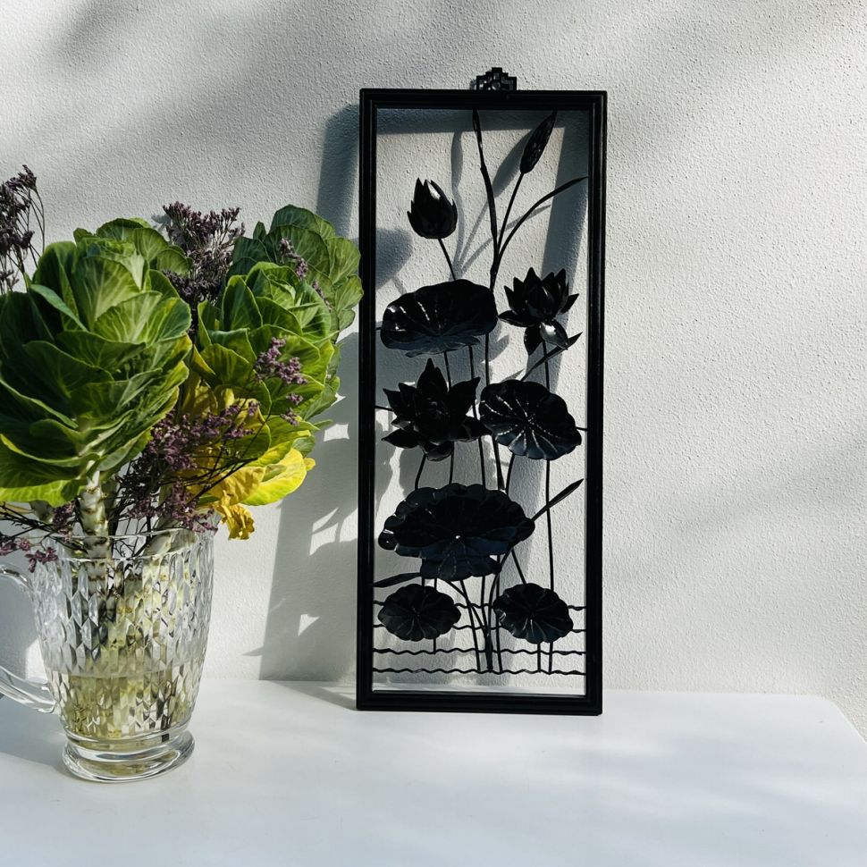 Панно настенное Цветы 20х50 см металл ковка