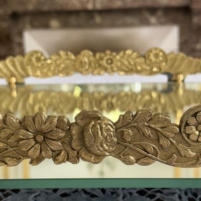 Поднос зеркало 63х31 см латунь 