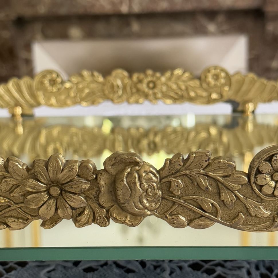 Поднос зеркало 63х31 см латунь 