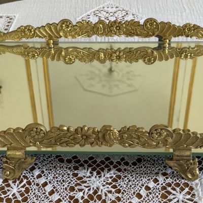 Поднос зеркало 63х31 см латунь 