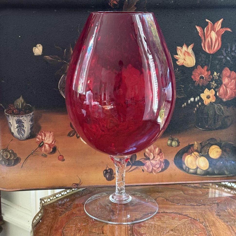 Ваза на ножке Бокал Мурано 27 см хрустальное стекло