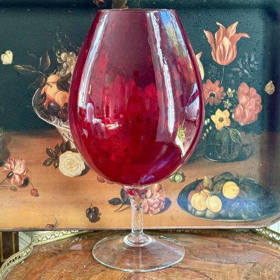 Ваза на ножке Бокал Мурано 27 см хрустальное стекло