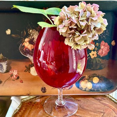 Ваза на ножке Бокал Мурано 27 см хрустальное стекло