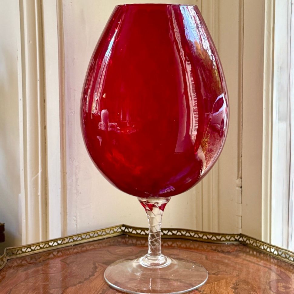 Ваза на ножке Бокал Мурано 27 см хрустальное стекло